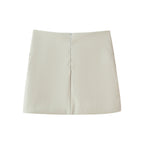 Women's Mini Skirt with Decorative Lace-Up Details and Pockets