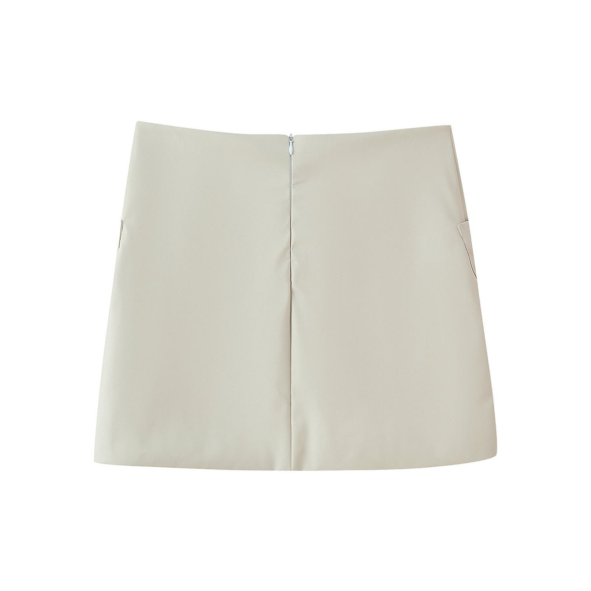 Women's Mini Skirt with Decorative Lace-Up Details and Pockets