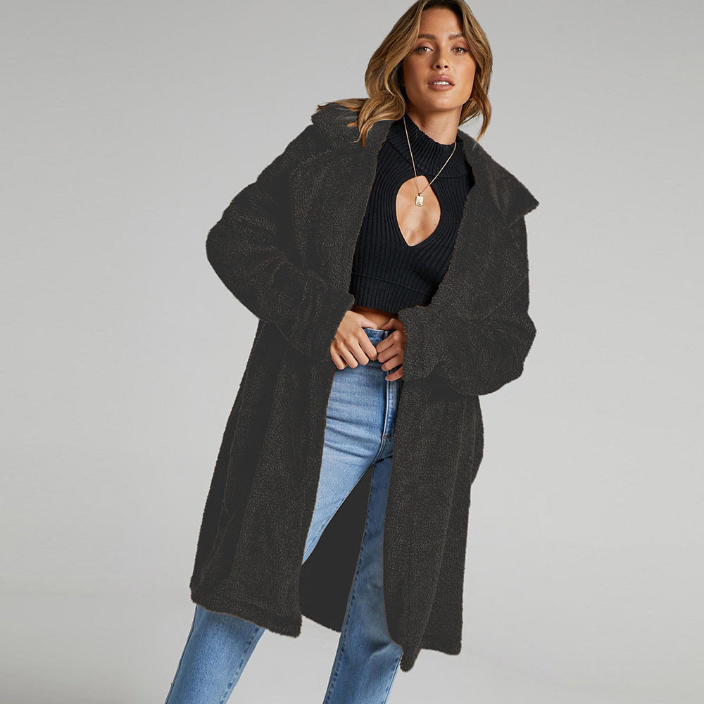 Women's Fluffy Teddy Texture Long Coat