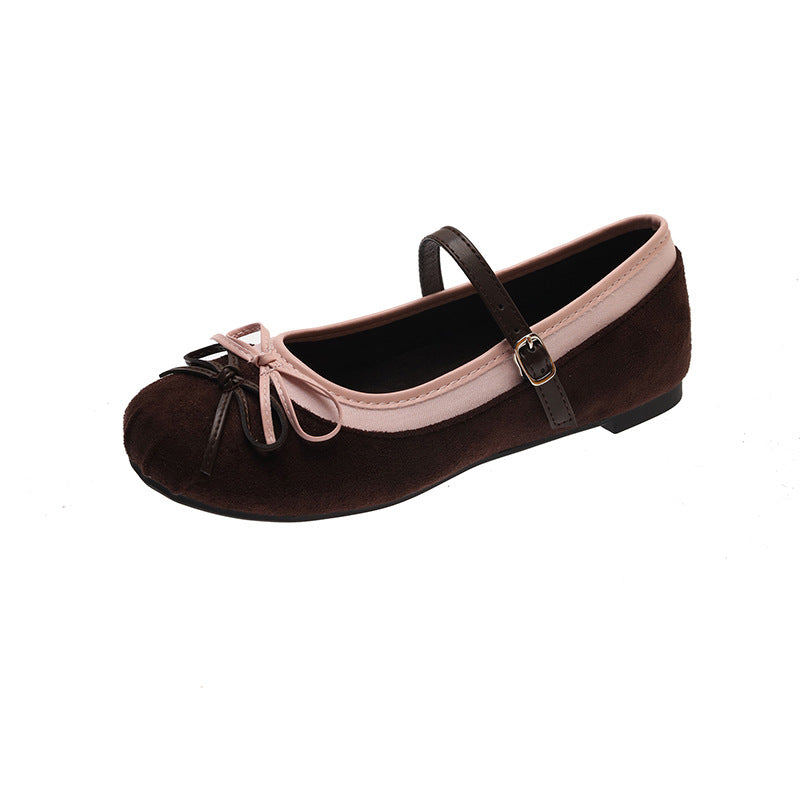 Women's Glitter Ballet Flats with Buckle Detail