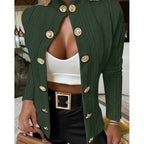 Elegant Knit Cardigan with Decorative Buttons