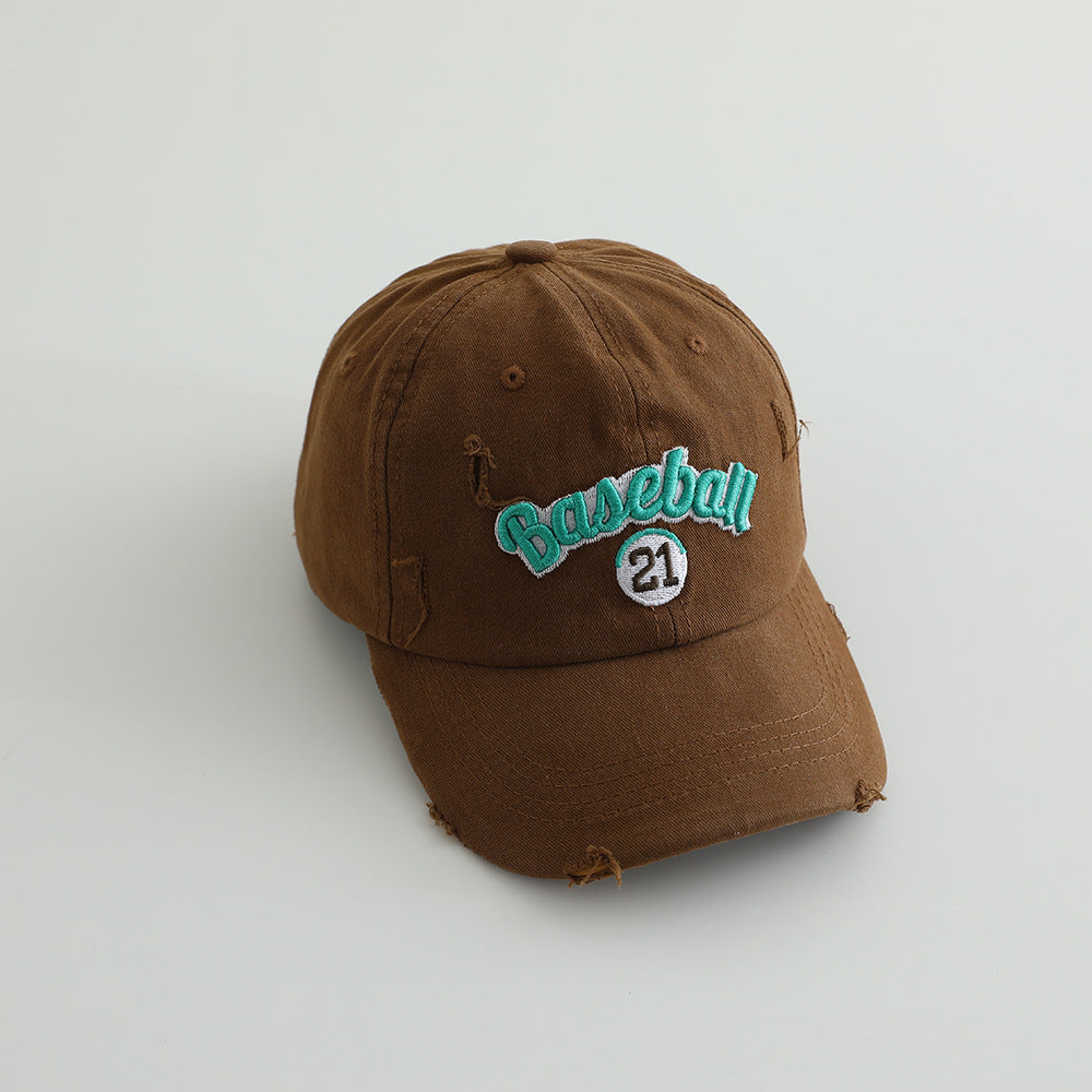 Men's Distressed Cotton Baseball Cap