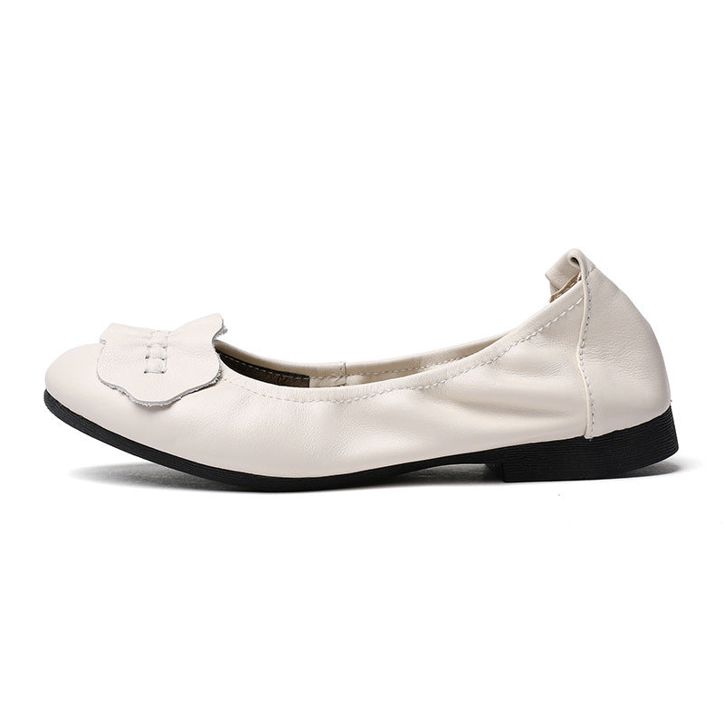 Women's Ballet Flats with Decorative Bow Accent and Non-Slip Sole