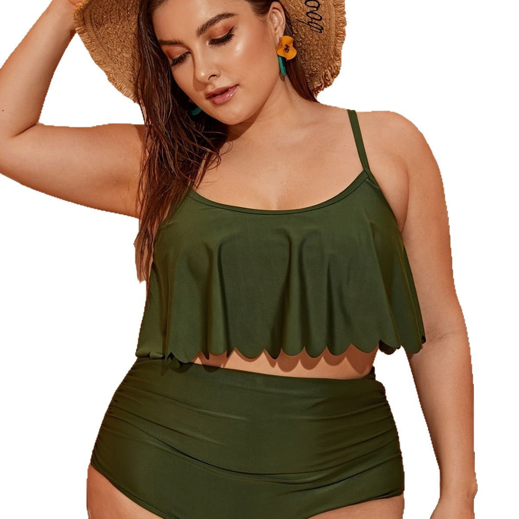 Women's Swim Short Set with Ruffle Detail