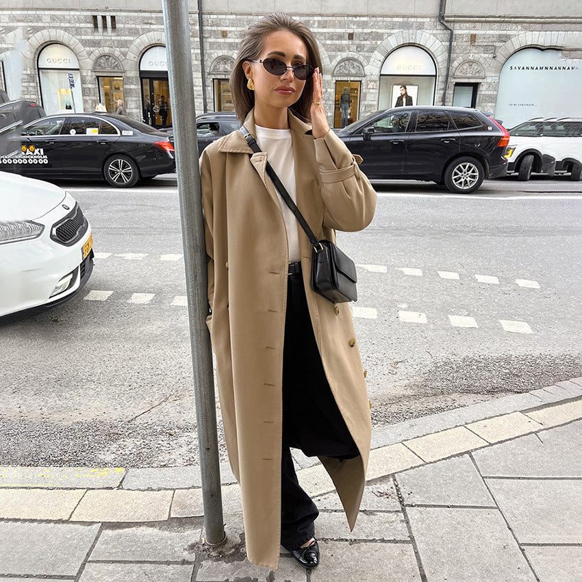 Elegant Trench Coat with Quality Craftsmanship and Loose Cut