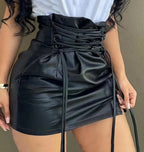 Women's Mini Skirt with Lace-Up Details