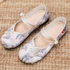 Women's Ballet Flats with Button Detail
