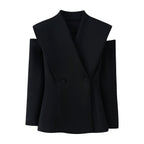 Elegant Blazer with Modern Cut and Unique Collar