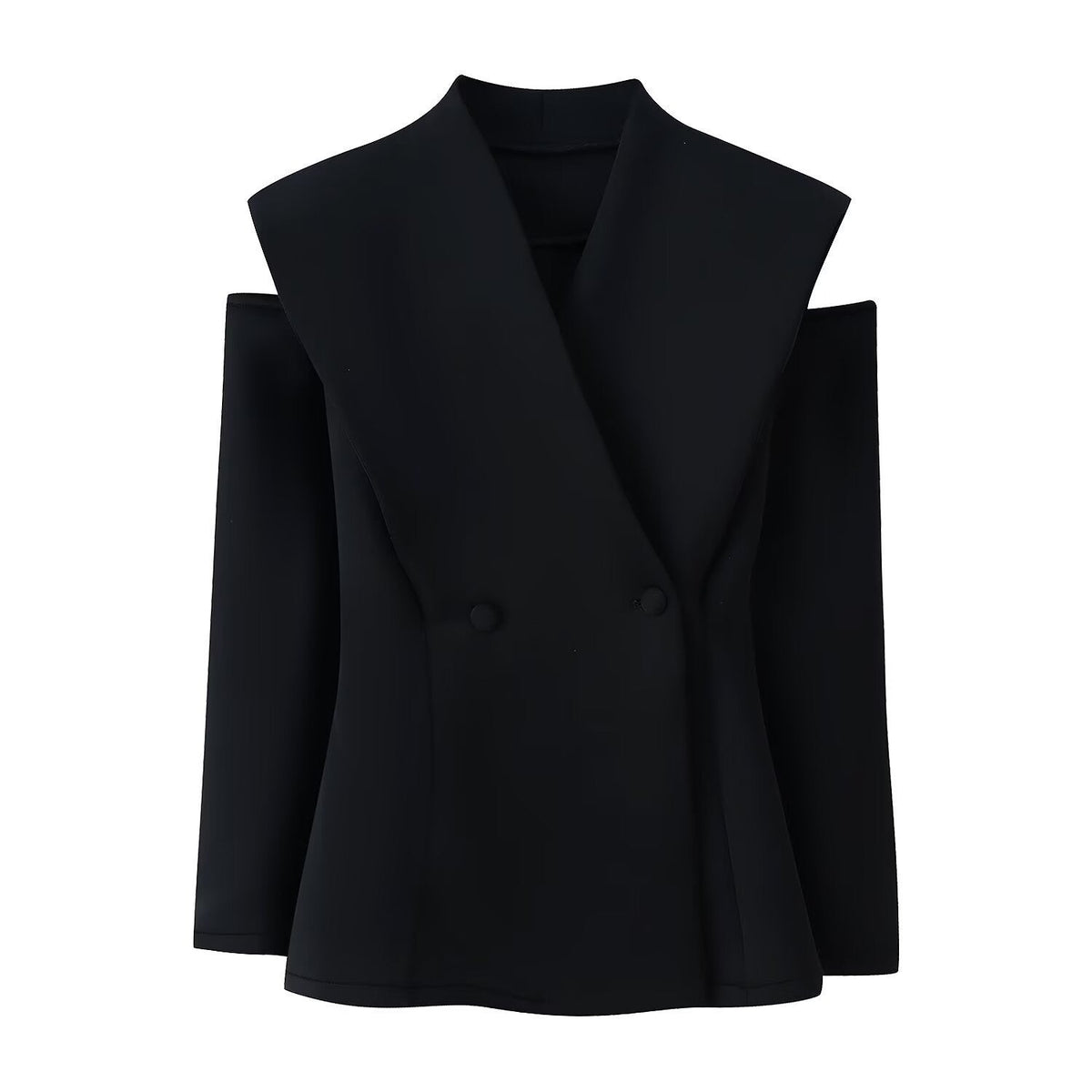 Elegant Blazer with Modern Cut and Unique Collar