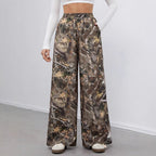 Women's Casual Palazzo Pants in Modern Camouflage
