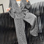 Casual Jumpsuit with Leopard Print and Wide Cut