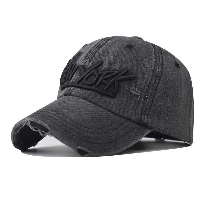 Men's Distressed Casual Embroidered Cap