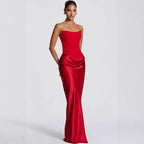 Women's Evening Dress with Off-Shoulder Design and Elegant Slit
