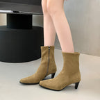 Women's Pointed Heel Ankle Boots with Zipper
