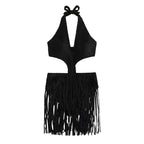Women's Swimsuit with Braided Fringe Skirt