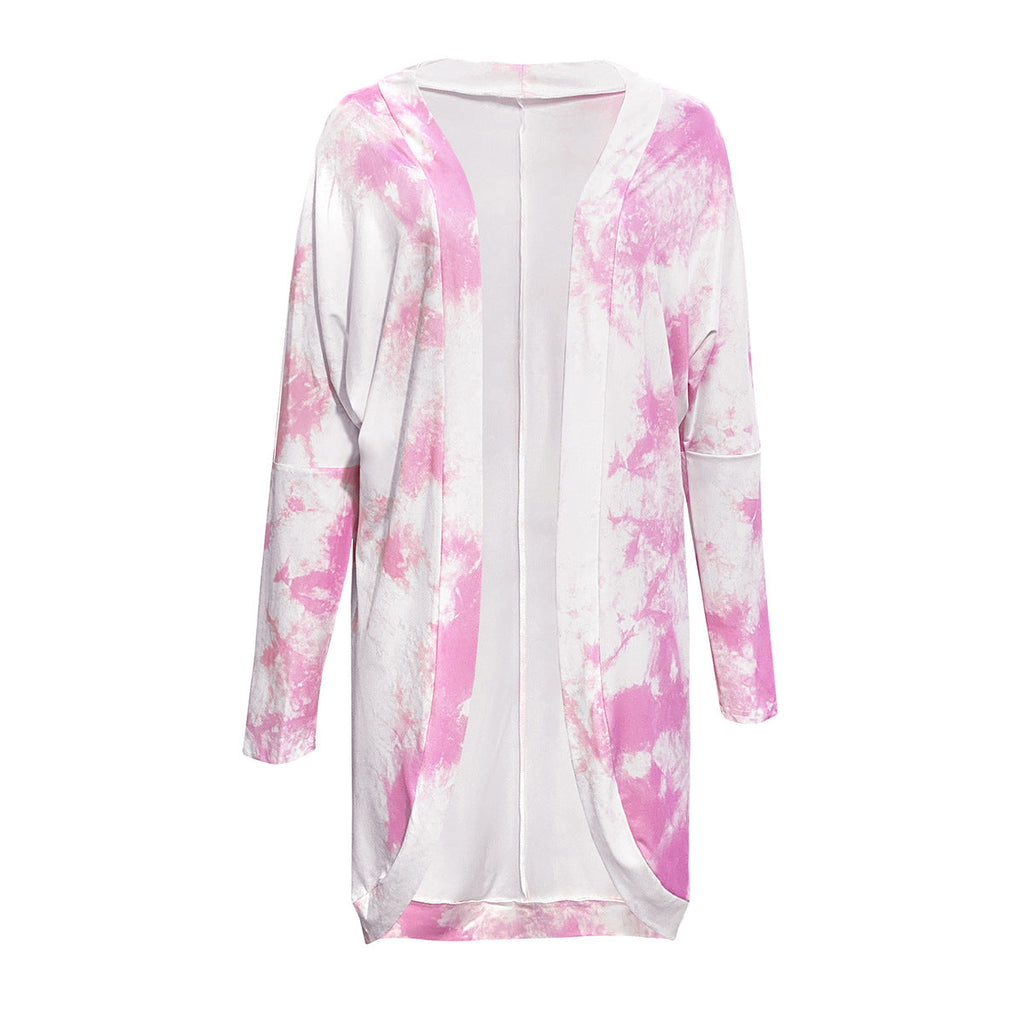 Women's Long Cardigan in Fashionable Tie-Dye