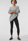 Women's Chunky Knit Sweater with Fashionable Structure Design