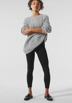 Women's Chunky Knit Sweater with Fashionable Structure Design