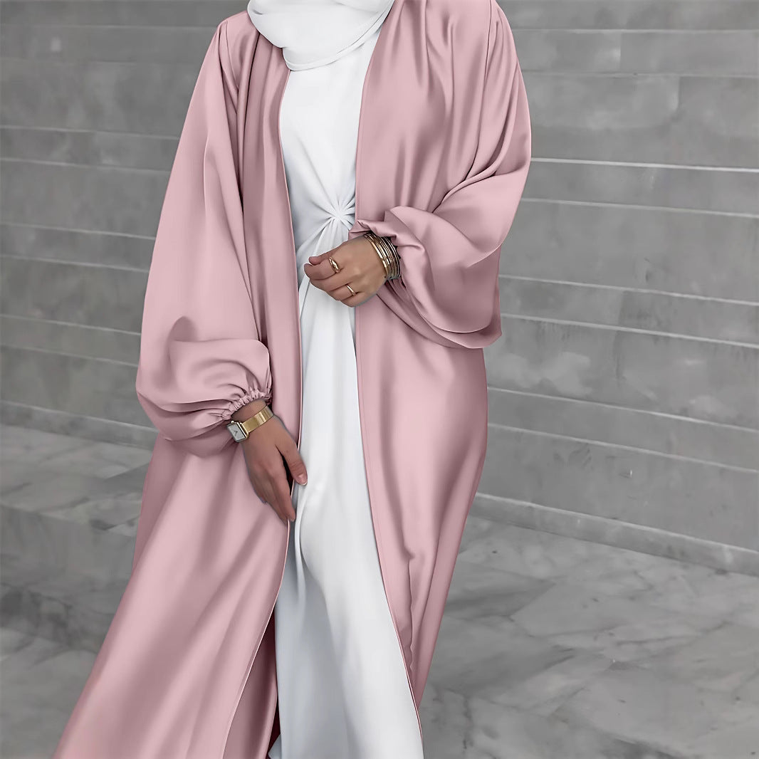 Elegant Satin Jacket with Wide Sleeves