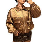 Women's Satin-Look Bomber Jacket