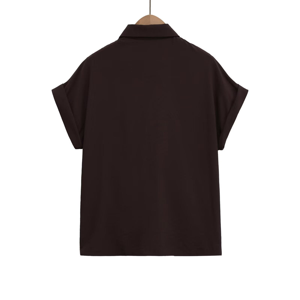 Women's Short-Sleeve Blouse with Knot Detail and Elegant Cut