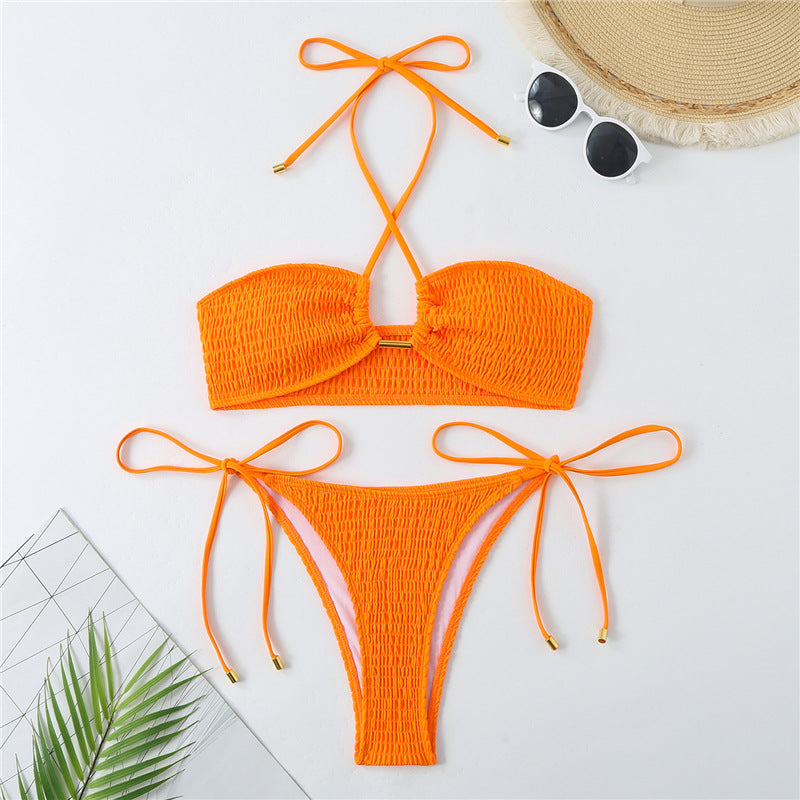 Women's Bandeau Bikini with Ruffle Design