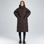 Women's Long Insulated Winter Jacket with Hood