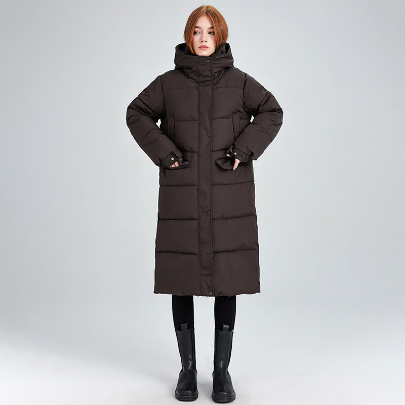 Women's Long Insulated Winter Jacket with Hood