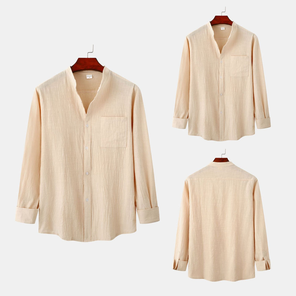 Women's Long-Sleeve Shirt with Henley Collar