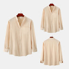 Women's Long-Sleeve Shirt with Henley Collar
