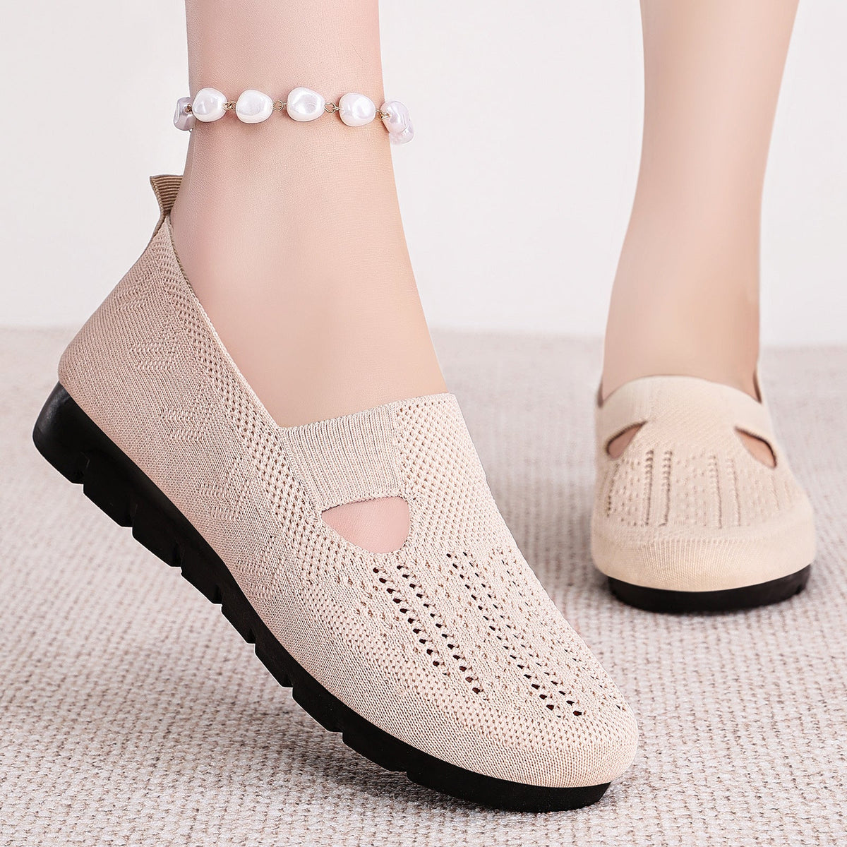 Women's Breathable and Comfortable Casual Shoes with Elastic Insert