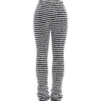 Women's High-Waisted Striped Trousers