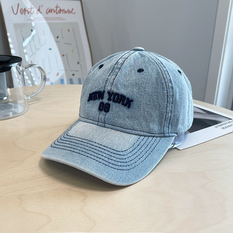 Distressed Denim Baseball Cap