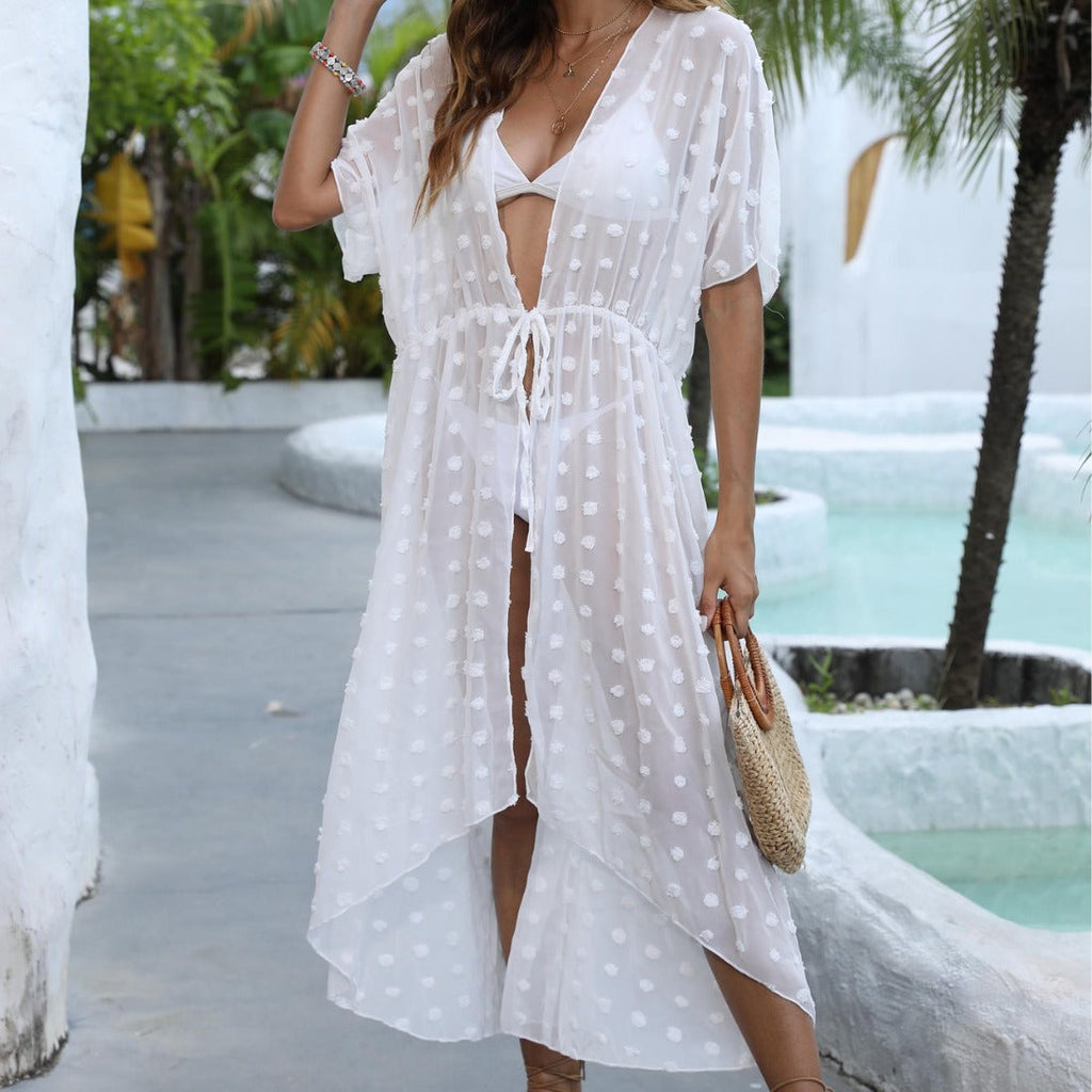 Elegant Beach Cover-Up with Fashionable Knot