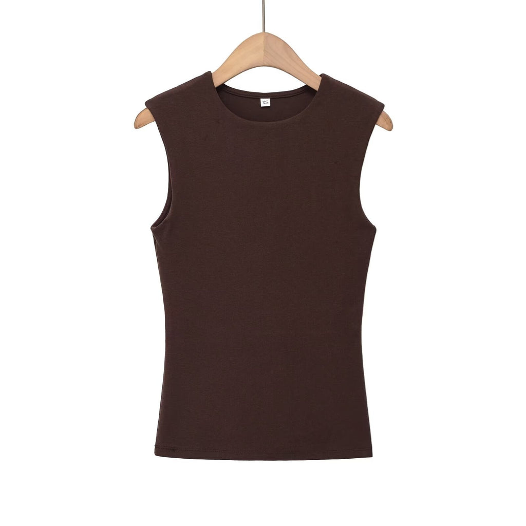 Women's Sleeveless Top with Modern Cut and Form-Fitting Design