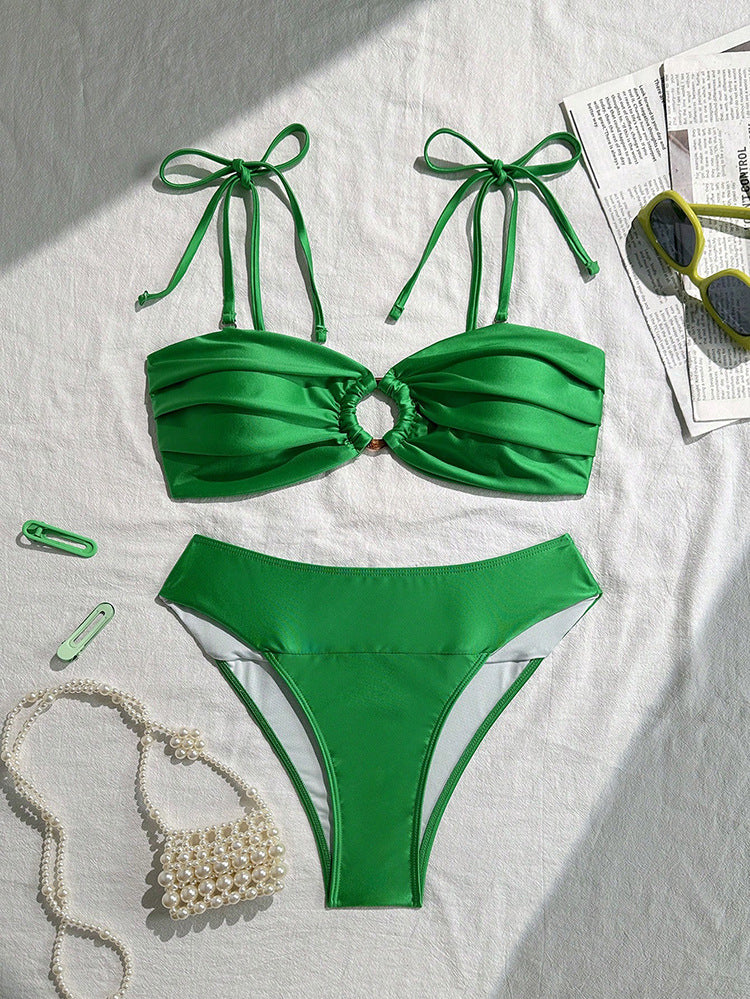 Women's Bandeau Bikini with Elegant Ruffle Detail