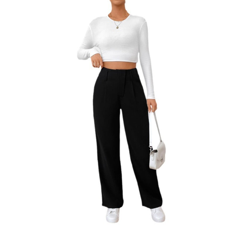 Women's High-Waisted Wide-Leg Trousers