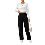 Women's High-Waisted Wide-Leg Trousers