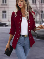 Women's Blazer with Stylish Snap Buttons
