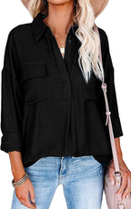 Casual Button-Down Shirt with Chest Pockets