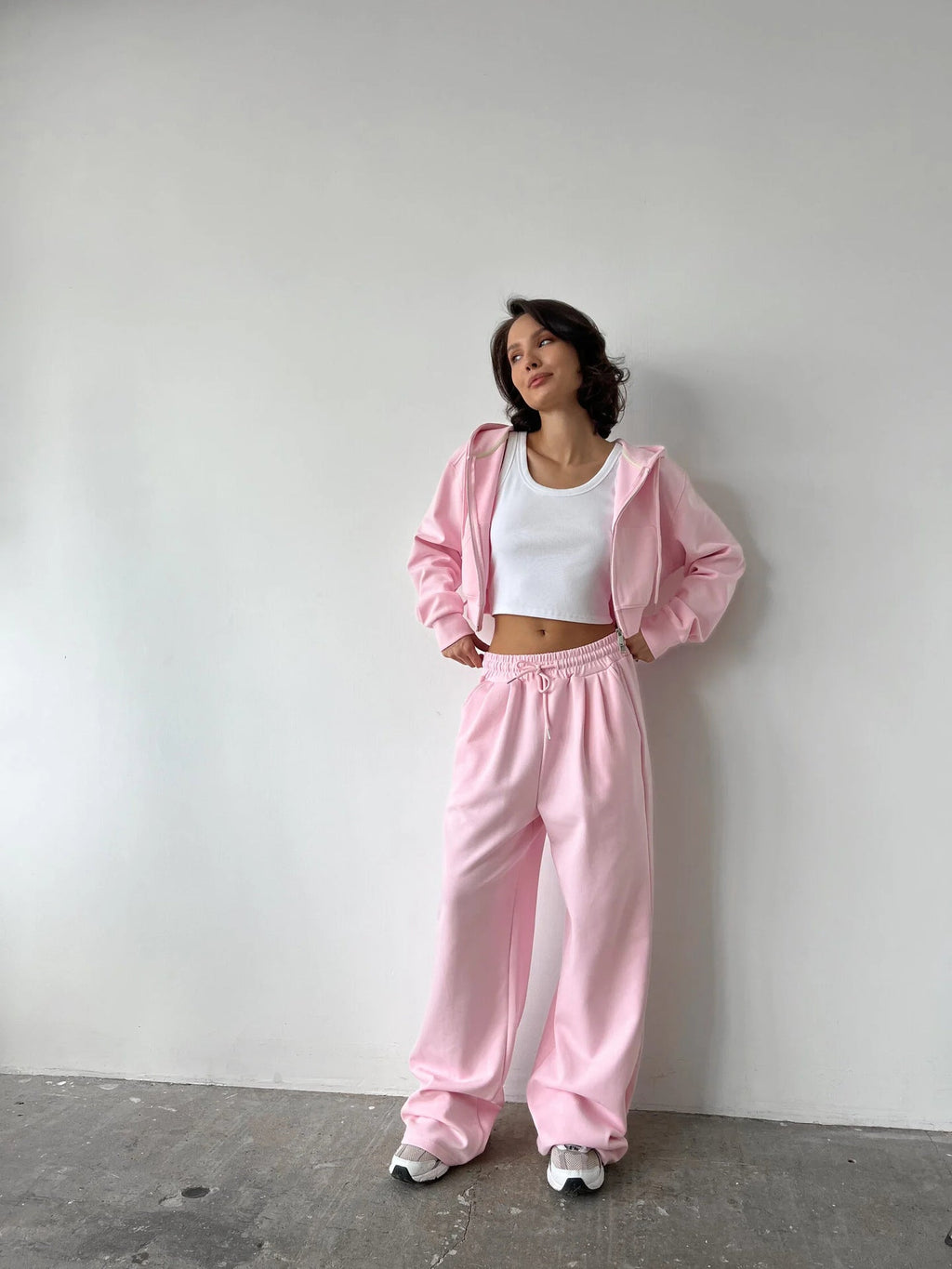 Women's Cropped Hoodie and Relaxed Jogger Set