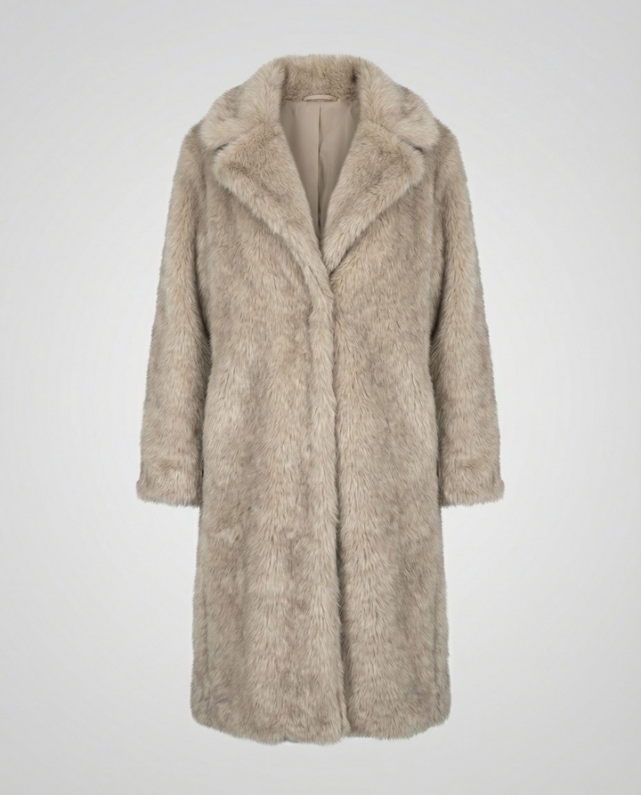 Luxurious women's faux fur coat