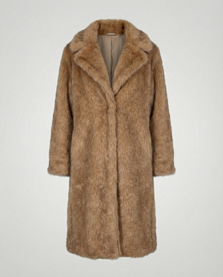 Luxurious women's faux fur coat