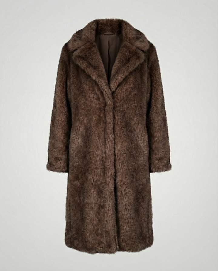 Luxurious women's faux fur coat