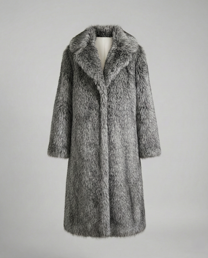 Luxurious women's faux fur coat