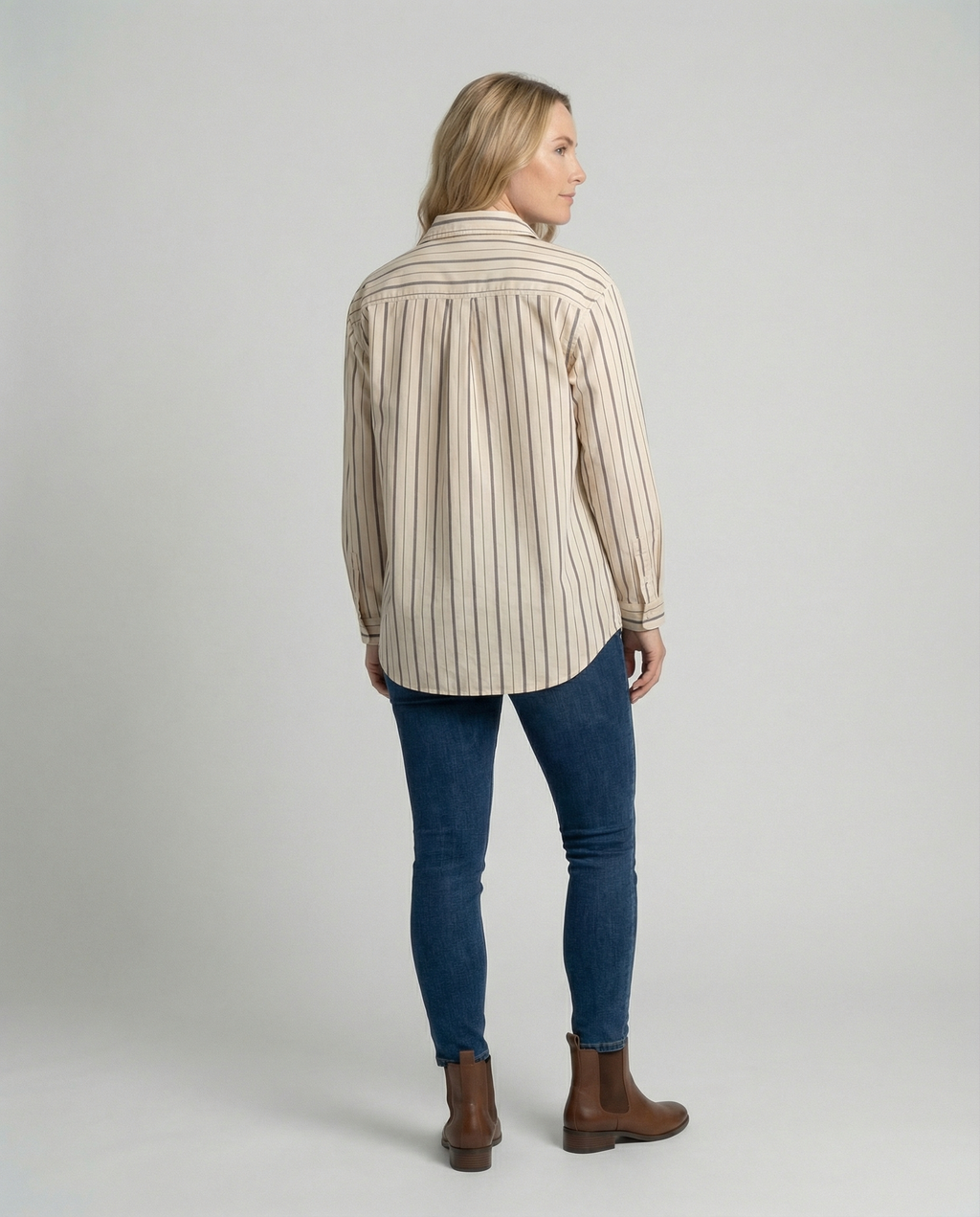 Women's Striped Shirt with Chest Pocket