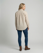 Women's Striped Shirt with Chest Pocket