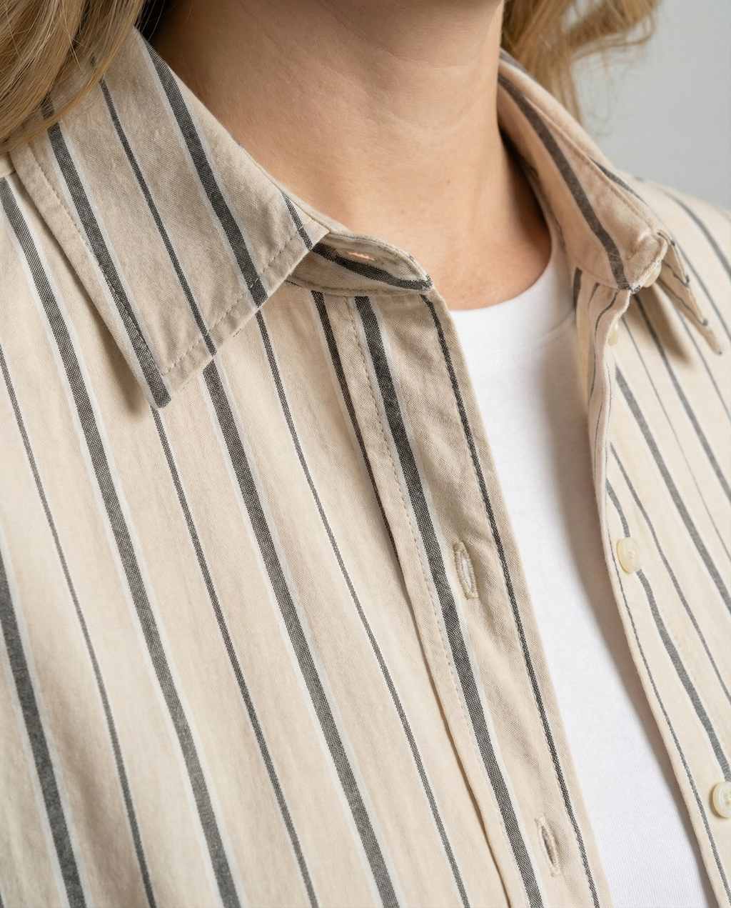 Women's Striped Shirt with Chest Pocket