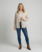 Women's Striped Shirt with Chest Pocket