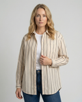 Women's Striped Shirt with Chest Pocket